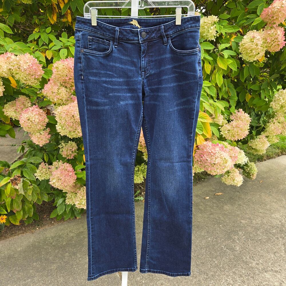 Tommy Bahama Women's Jeans Modern Bootcut Dark Horizon Embroidered Logo size 31